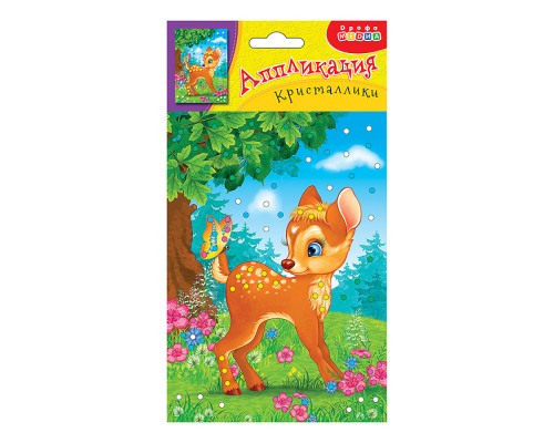 Аппликация. Кристаллики. Олененок