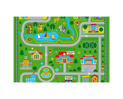 Карпет "Город" дет. 2х2,5 прямоугольный, зеленый, тафтинговое покрытие