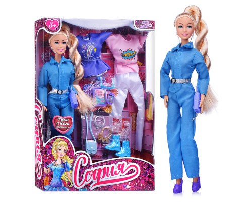 Кукла София 29см (руки и ноги сгиб, 2 комплекта одежды, аксесс.) в коробке