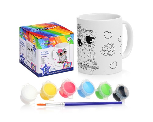 Кружка для росписи "Сова" (краски, кисточка)