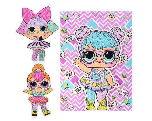 Алмазная мозаика фигурная куколки "Модницы"