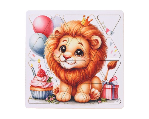 Пазлы малые "Львёнок" 20см х 20 см (древесный материал)