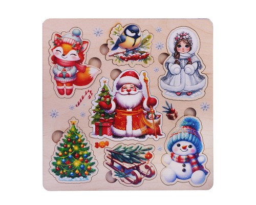 Пазл-вкладыш "Дед мороз и Снегурочка"