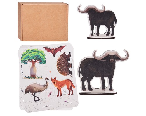 Игровой набор "Австралия" (дерево) крафтовая коробка