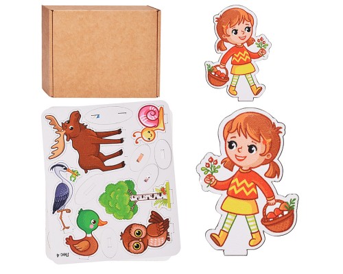 Игровой набор "В лесу" (дерево) крафтовая коробка