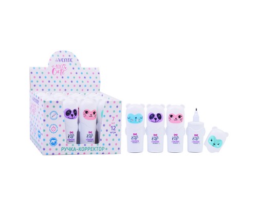 Ручка-корректор "100% Cute" 07 мл, быстросохнущая, укрывистая, для школьных тетрадей