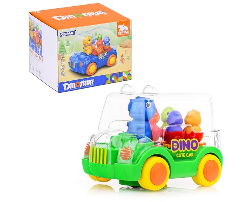 Машина с динозавриками, на батарейках. в коробке