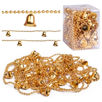 Бусы новогодние (золотые с колокольчиками, 5м)