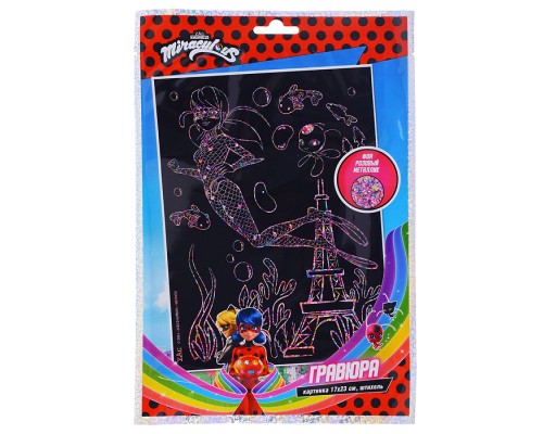 Аппликация Гравюра "Леди Баг и Супер-Кот" аква