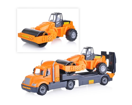 Майк, автомобиль-трейлер + дорожный каток (в сеточке)