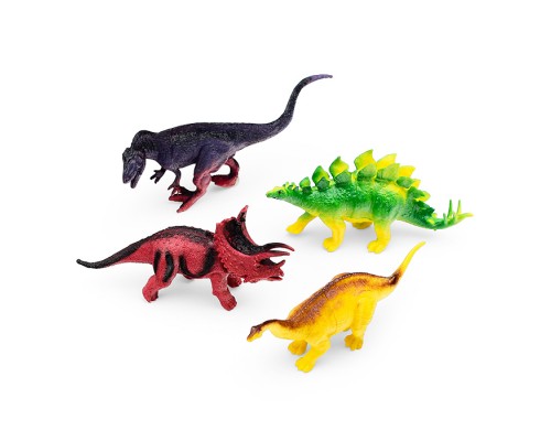 Игрушка пластизоль "Динозавры" 4шт. в пакете, хеддер Рассказы о животных