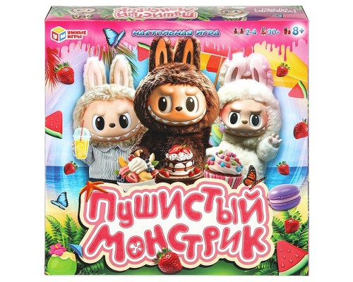 Настольная игра-ходилка "Пушистый монстрик" квадрат, 40 карточек