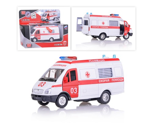 Машина металл Газель Реанимация (свет+звук) в коробке