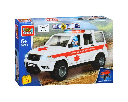 Конструктор UAZ Patriot Скороя помощт, 29 дет. (легко собрать)