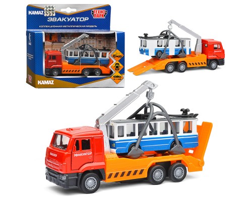 Машина Камаз Эвакуатор 12см.+Троллейбус 7,5см., в коробке
