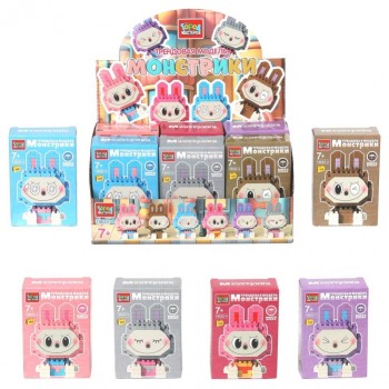 Конструктор 3D сборная фигурка "Монстрики" в дисплее