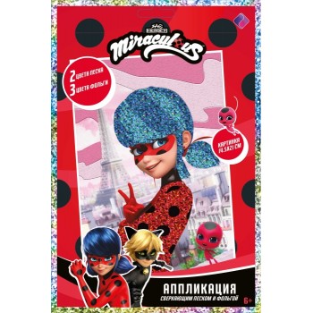 Аппликация фольгой и песком. Портрет Леди. Леди Баг