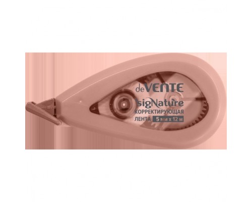 Корректирующая лента "SigNature" 5ммx12м, полупрозрачный корпус с цветной рамкой, пудрово-розовый, фронтальный аппликатор, в картонном блистере
