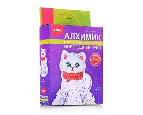 Выращивание кристаллов. Фигурка "Белая кошечка"