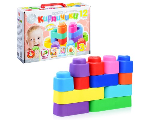 Конструктор "Мягкие кирпичики" (12 дет)