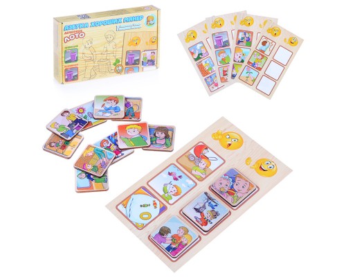 Лото деревянное "Азбука хороших манер"