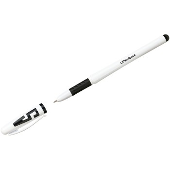 Ручка гелевая черная, 0,6мм, грип, игольчатый стержень