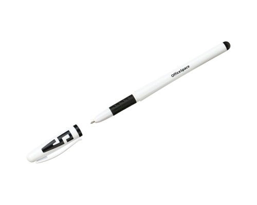 Ручка гелевая черная, 0,6мм, грип, игольчатый стержень