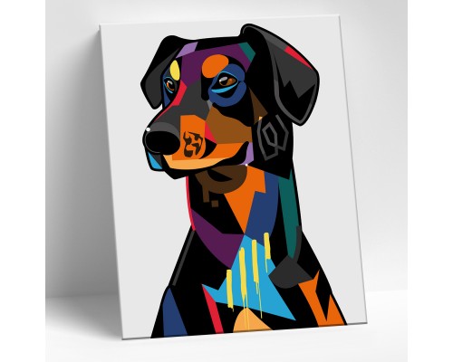 Картина по номерам 15х20 "Ротвейлер Арт" (14 цветов)