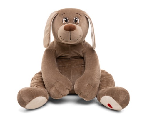 Собака Чарли, 70см (сидя 35 см), бежево-серый