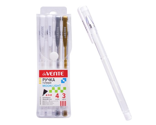 Набор ручек гелевых "Moonlight" 3 цвета, 4 штуки