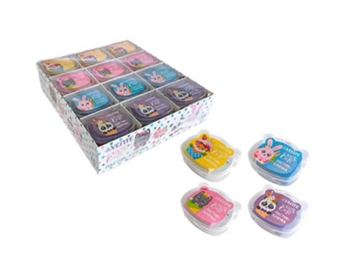 Ластик-клячка "100% Cute" синтетический каучук, прямоугольный, ассорти 4 пастельных цвета