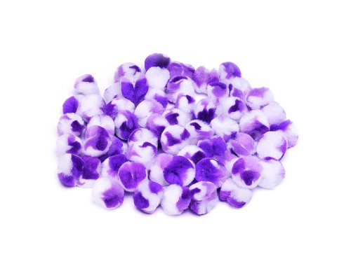 Набор помпонов для творчества "DIY" 25 мм, 50 шт, в пластиковом пакете с блистерным подвесом, фиолетовые цвета ассорти