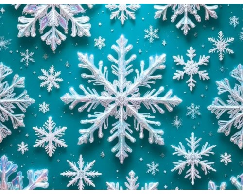 Конверт художественный малый "Снежинки объемные"