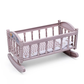 Кроватка-качалка сборная для кукол №4 (8 элементов) (тёмно-кремовая)