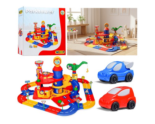 Паркинг 3-уровневый с дорогой и автомобилями (в коробке)