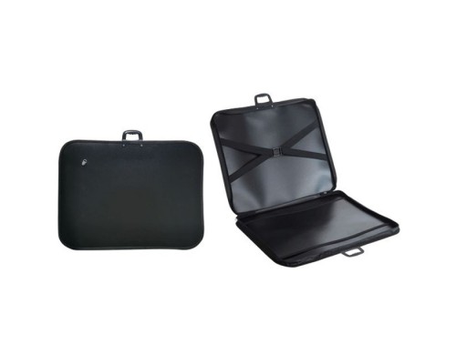 Папка для чертежей и рисунков A2 (60x42,5 см) пластиковая, на молнии с трех сторон, черная