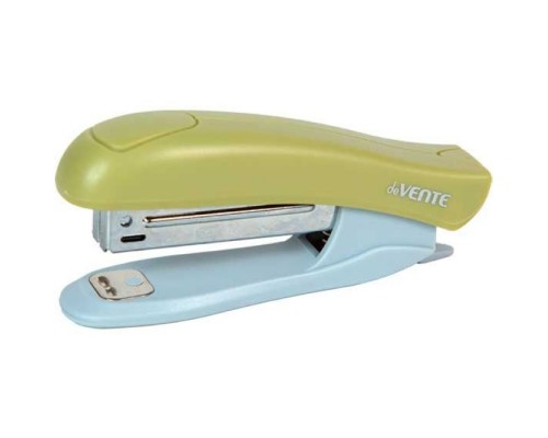 Степлер "SigNATURE" № 10 (мощность 12 листов, глубина скрепления 45 мм) пластиковый, со встроенным антистеплером, в картонной коробке, цвет оливковый