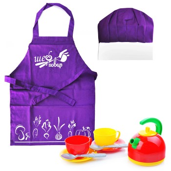 Набор "Шеф повар"(100% хлопок) в пакете, фиолетовый