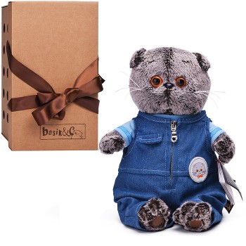 Кот Басик в комбинезоне "Деним"