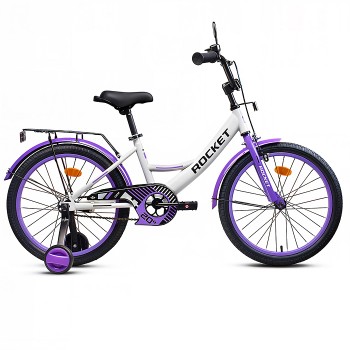 Велосипед 20" Rocket Gem, цвет белый/фиолетовый