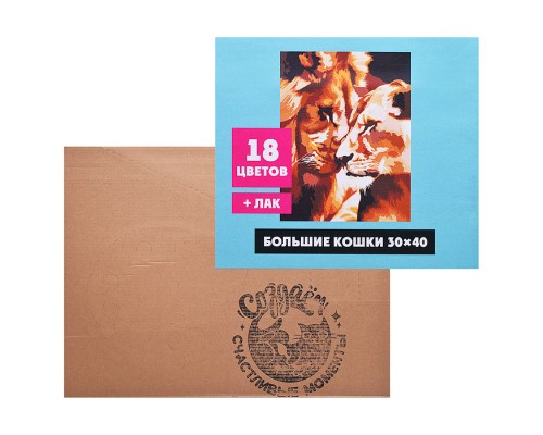 Картина по номерам "Большие кошки" 30х40см