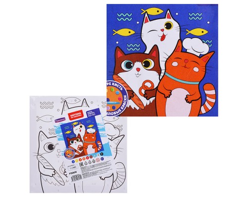 Картина по номерам "Котята-поварята" 20х20см