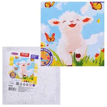 Картина по номерам "Счастливый барашек" 20х20см