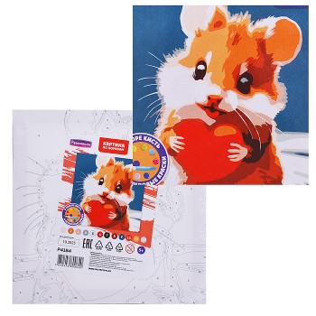 Картина по номерам "Мышонок с сердечком" 20х20см