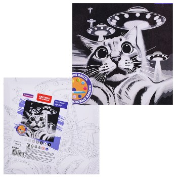 Картина по номерам "Кот в панике" 20х20см