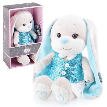 Зайчик Jack&Lin в Голубой Жилетке и Белых Брюках, 25 см
