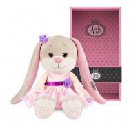 Зайка Лин в вечернем платье с цветком, 25 см, в коробке.