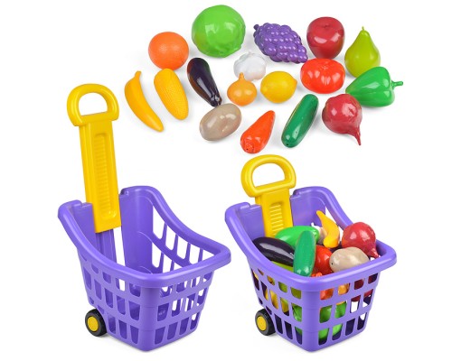 Корзина для супермаркета с фруктами и овощами 18 пр.