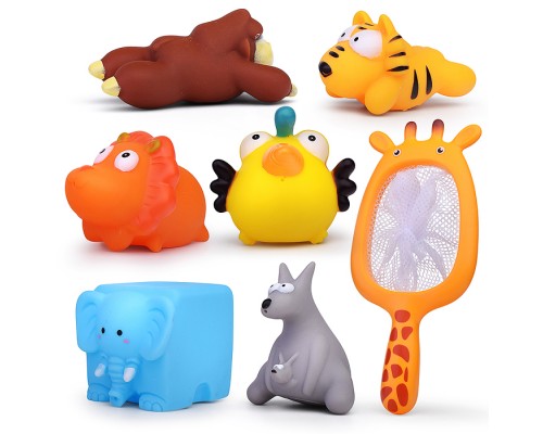 Набор игрушек для ванны с сачком "Сафари", 7 шт
