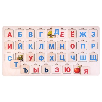 Алфавит для малышей с картинками деревянный